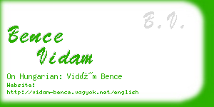 bence vidam business card